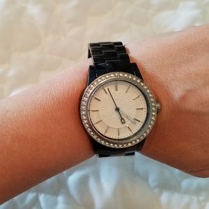 Black DKNY watch